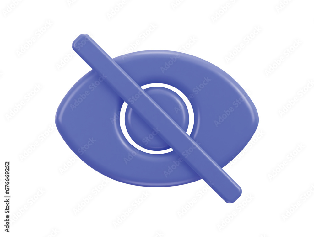 3d eye visibility off icon vector illustration 3d eye visibility off icon vector illustration