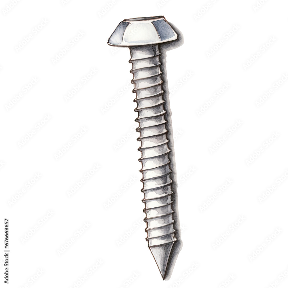 Watercolor Screw Clipart Illustration. Isolated elements on a white background. Watercolor Screw Clipart Illustration. Isolated elements on a white background.