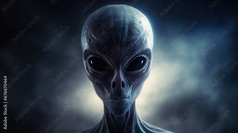 Alien creature has a message for humans. Grey kind humanoid from an other planet portrait series. Alien creature has a message for humans. Grey kind humanoid from an other planet portrait series.