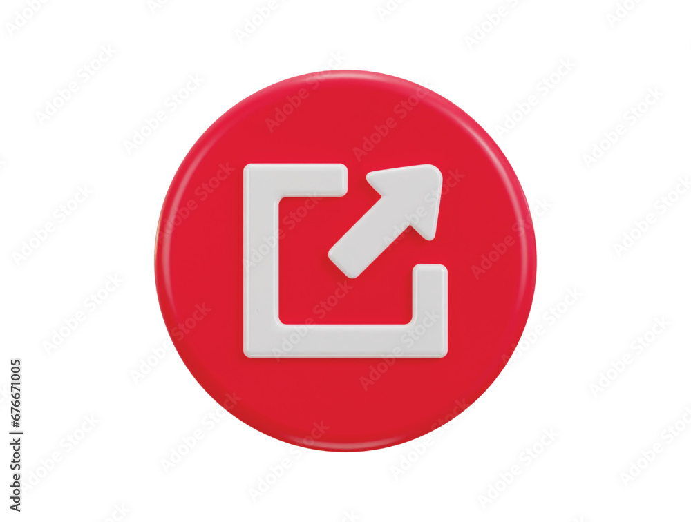 exit button emergency icon 3d rendering illustration exit button emergency icon 3d rendering illustration