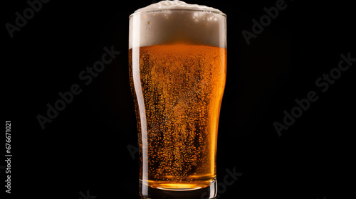A glass of beer on a transparent background.