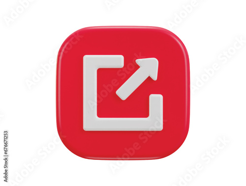 exit button emergency icon 3d rendering illustration