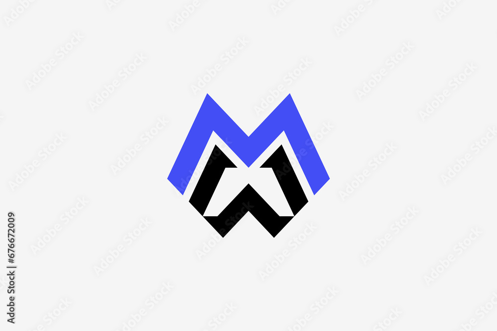Monogram abstract MW letter logo design for business template Monogram abstract MW letter logo design for business template