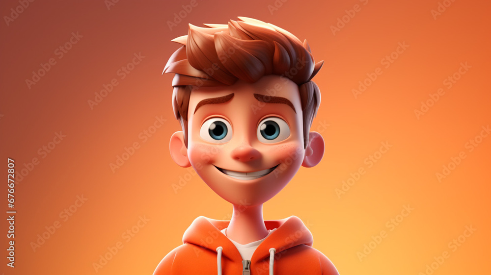 3D Cartoon Character Design a Teenager Participating 3D Cartoon Character Design a Teenager Participating