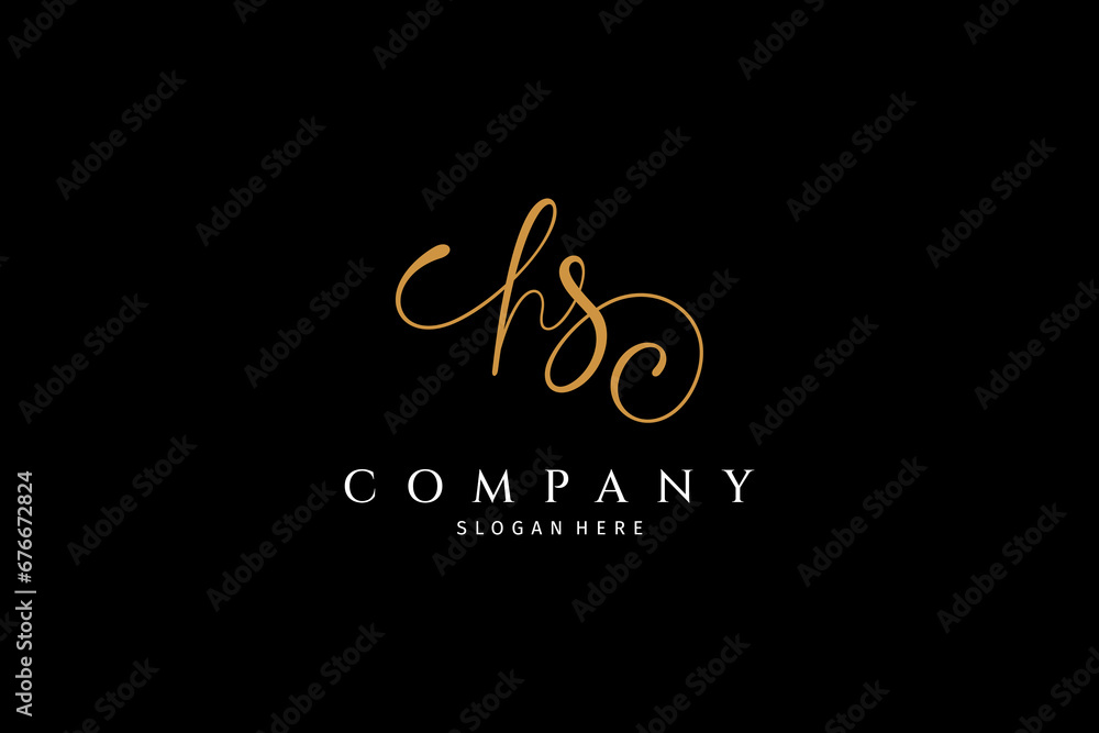 HS logo monogram design template in luxurious and elegant gold color suitable for text or emblem letters for the fashion, beauty and jewelry industry, wedding invitations, social HS logo monogram design template in luxurious and elegant gold color suitable for text or emblem letters for the fashion, beauty and jewelry industry, wedding invitations, social