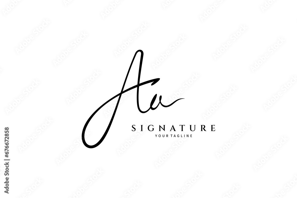 Initial Aa logo in black and white signature design style Initial Aa logo in black and white signature design style