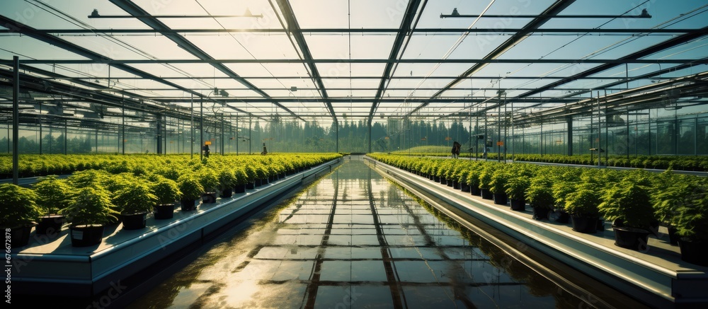 Fototapeta premium a large greenhouse specializing in hydroponic cultivation