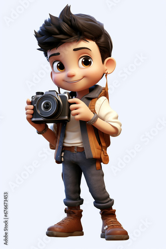 A 3D Cartoon holding Camera Photorealism Animation Filmmaking Generative AI