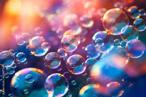 Soap bubbles in which the sunlight is refracted Generative Ai