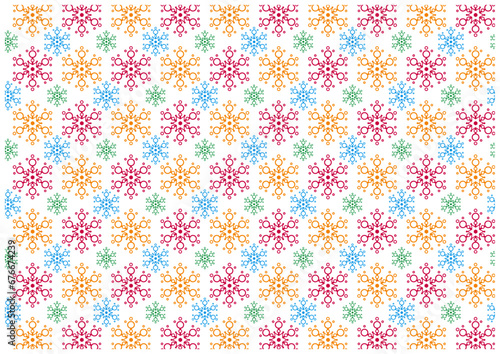 カラフルな雪の結晶の背景