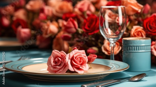 Festive Table Setting Roses , Wallpaper Pictures, Background Hd