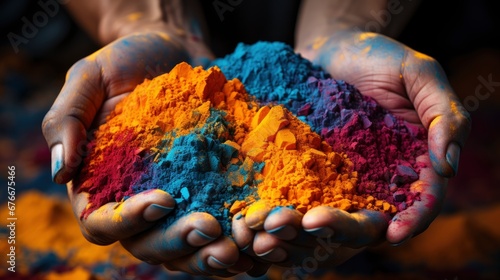 Hands Full Colorful Holi Powder Used , Wallpaper Pictures, Background Hd