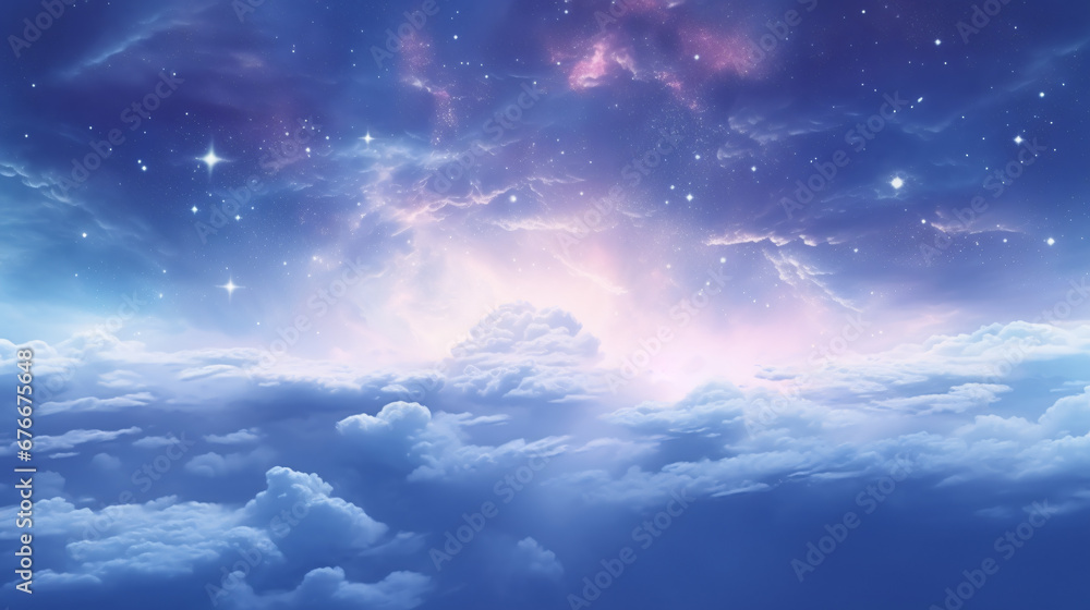 Aerial view of the sky with clouds. Sky background