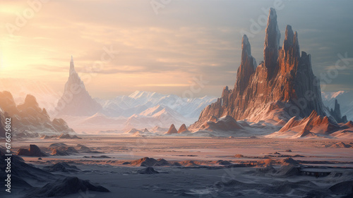 Amazing Mountains area on alien planet