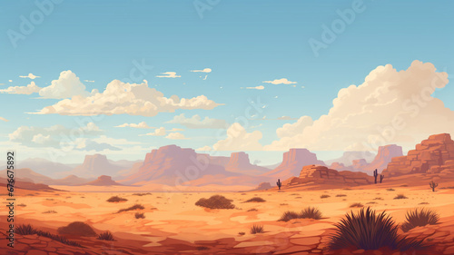 Beautiful Pixel art desert at day © BornHappy