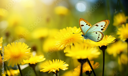 butterfly on yellow flower © waqar