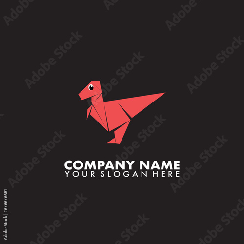 Dinosaur origami isolated on a backgrounds.