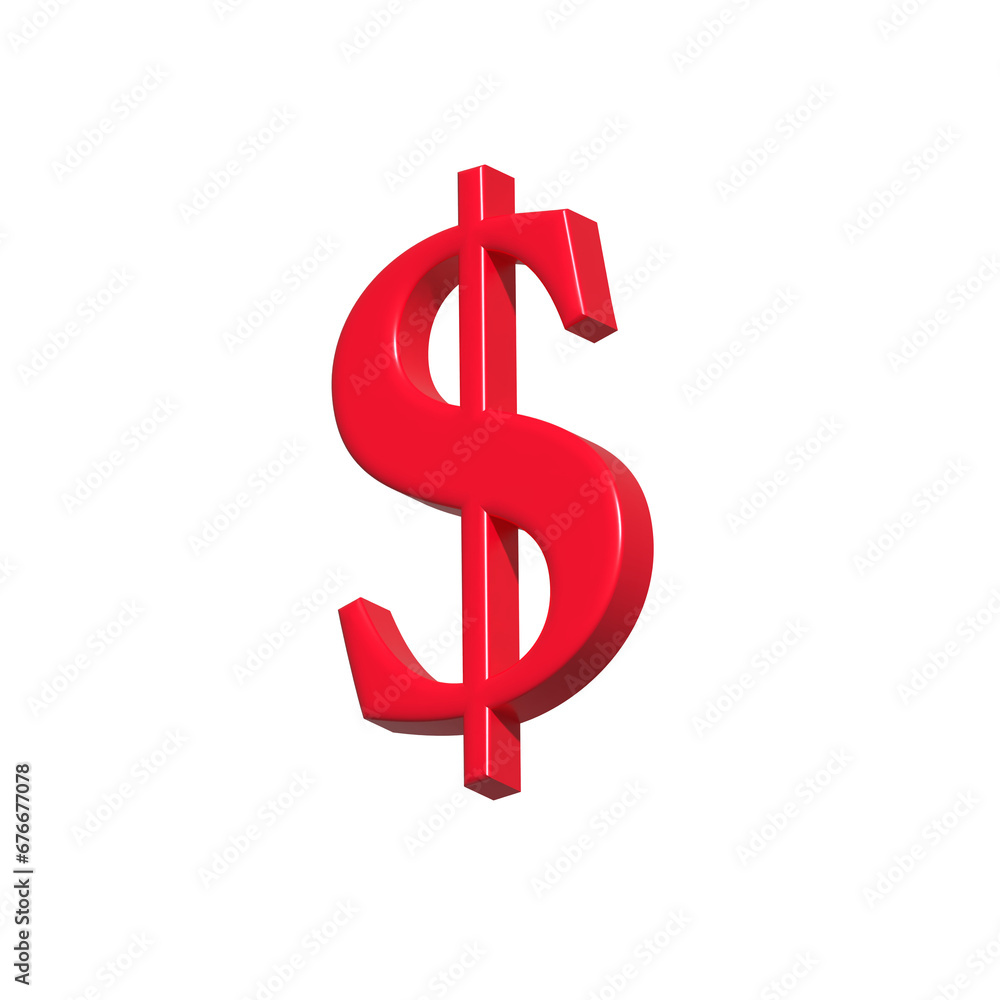 Dollar sign symbol 3d red color Dollar sign symbol 3d red color