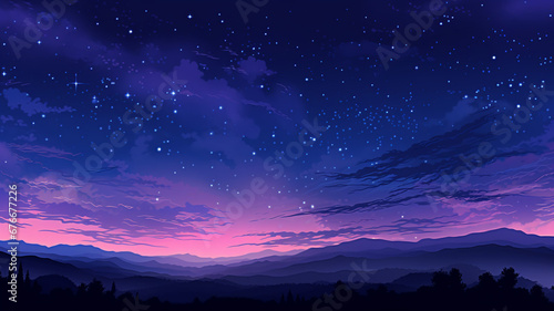 Beautiful Pixel Art Star Sky at Evening Background