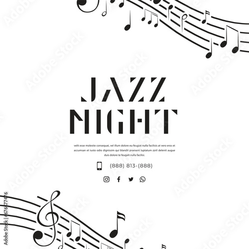 Music fest. Dynamic fluid shape and line. Commercial concert brochure template. Poster, flyer