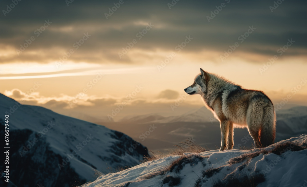 Wolf vor arktischer Winterlandschaft
Wolf vor arktischer Winterlandschaft