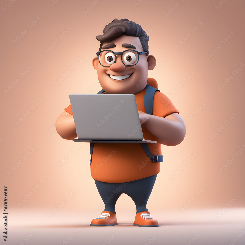 Children education online, cartoon boy using laptop, happy children in digital classroom school concept, internet e-learning, characters working at home on internet online. 3D illustrations character. Children education online, cartoon boy using laptop, happy children in digital classroom school concept, internet e-learning, characters working at home on internet online. 3D illustrations character.