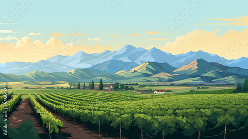 Wonderful Pixel Art Landscape A Picturesque Pixel Art Vineyard