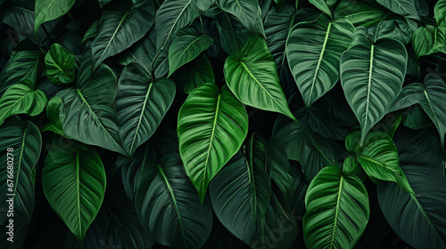 Beautiful green leaf plant background. Tropical leaves