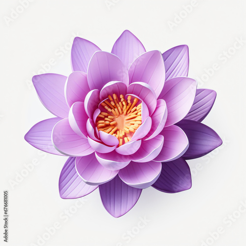 Beautiful purple lotus flower on isolated background