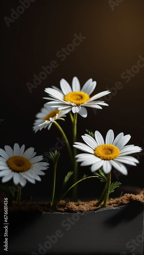 Beautiful Daisy flower or Bellis perennis L  or Compositae blooming in the park during sunlight