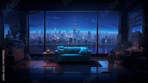 Amazing Pixel Art Scene An Opulent Penthouse Suite