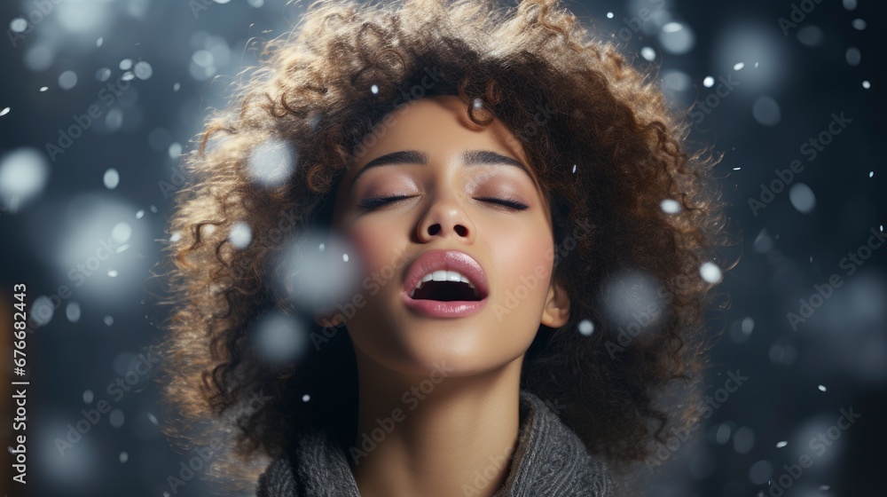 Christmas Girl Woman Blowing Sno, Desktop Wallpaper Backgrounds, Background HD For Designer