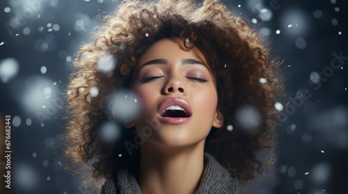 Christmas Girl Woman Blowing Sno  Desktop Wallpaper Backgrounds  Background HD For Designer