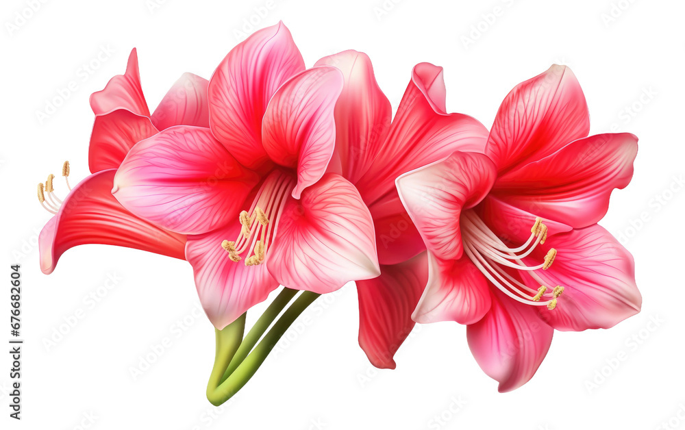 A Realistic Amaryllis in Full Bloom on a Clear Surface or PNG Transparent Background. A Realistic Amaryllis in Full Bloom on a Clear Surface or PNG Transparent Background.
