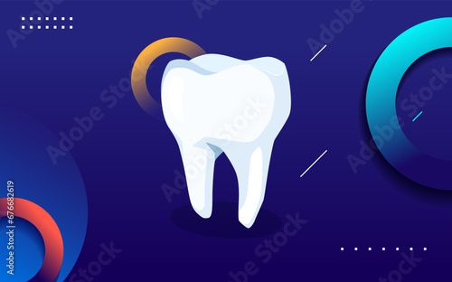 vector design with oral health concept. dental health in children and adults. the design features illustrations of teeth. regular dental care