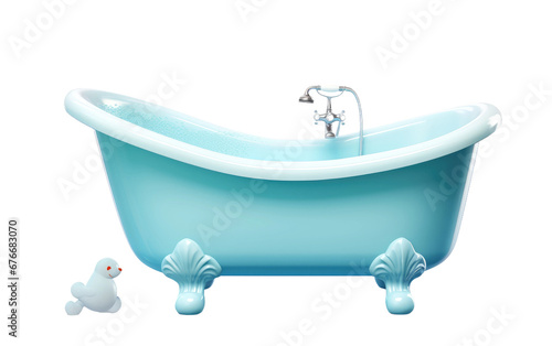 The Baby Bathtub Experience on a Clear Surface or PNG Transparent Background.