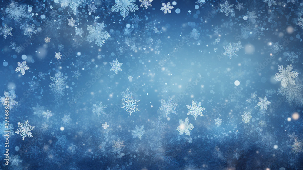 Amazing Winter Background with Snowflakes Snowy Christmas Beauty