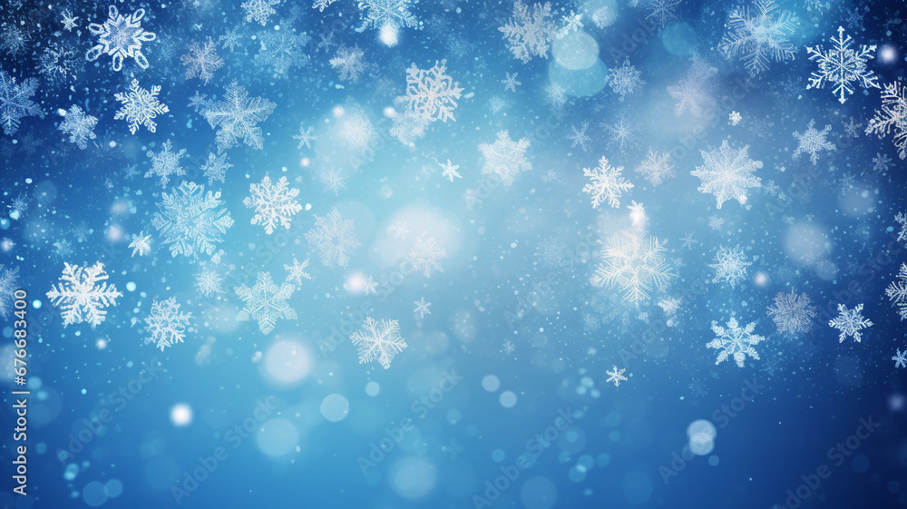 Amazing Abstract Winter Background with Snowflakes Snowy Christmas Beauty