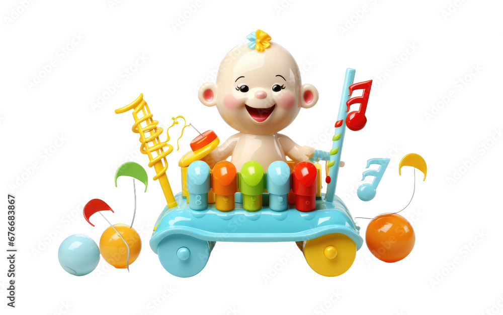 Obraz premium The Realism of a Baby Musical Toy on a Clear Surface or PNG Transparent Background.
