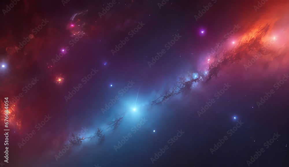 360 degree interstellar cloud of dust and gas. Space background with ...