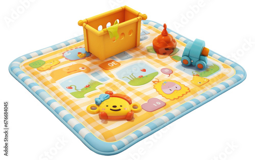 The Role of a Baby Play Mat on a Clear Surface or PNG Transparent Background.
