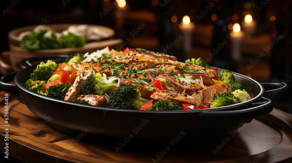 chicken with rice HD 8K wallpaper Stock Photographic Image 