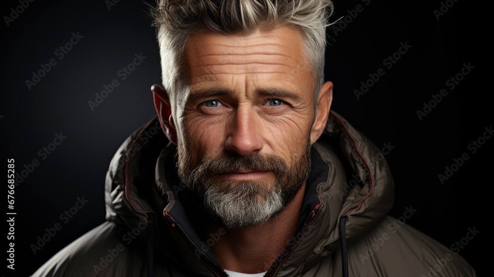 Fototapeta premium One Modern Senior Caucasian Man Portrait, Desktop Wallpaper Backgrounds, Background HD For Designer