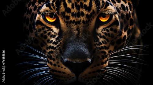 Fototapeta A close up of a leopards face