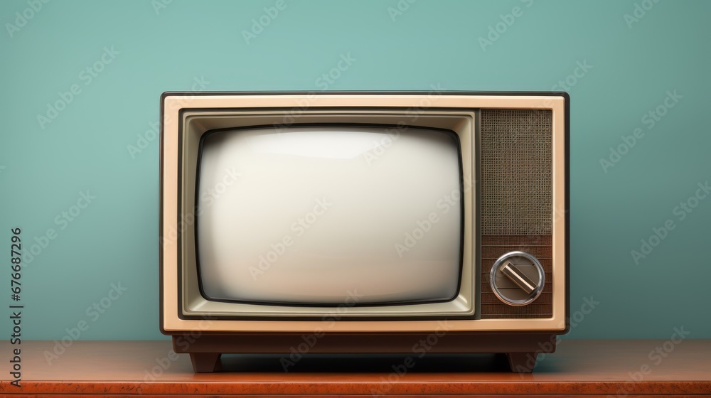 Vintage tv set retro television with empty screen