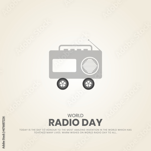 World Radio Day. Radio Day Creative design for social media poster.