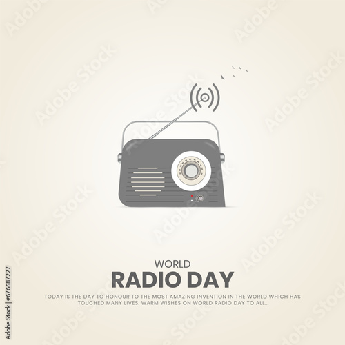 World Radio Day. Radio Day Creative design for social media poster.