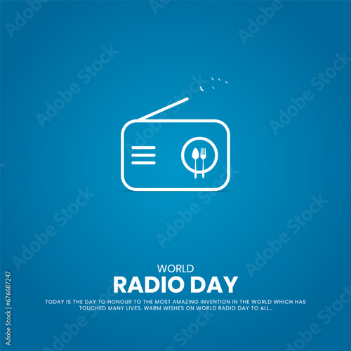 World Radio Day. Radio Day Creative design for social media poster.