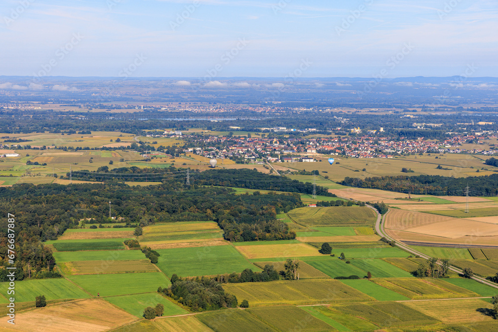 aerial view of the countryside