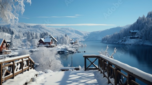 Winter Fagerstrand Norway Snow Balcony Frontyard, Desktop Wallpaper Backgrounds, Background HD For Designer photo